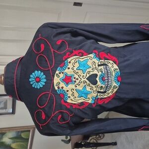 Rockmount Embroidered Sugar Skull Shirt